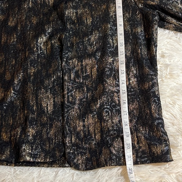 Bobeau Women’s Size Small Open Gold On Black Blazer Jacket - Picture 10 of 10